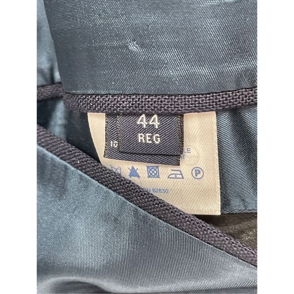 Lands End Blazer Sport Coat Suit Jacket Men Size 44 Blue Gold Button Wool - Picture 10 of 11